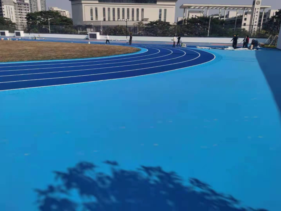 深圳光明實驗學(xué)校塑膠跑道籃球場施工