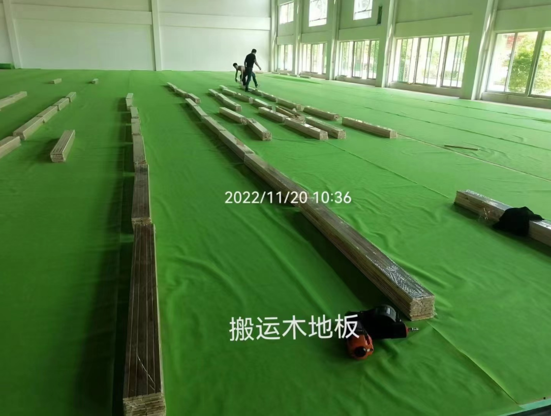 廣州部隊室內(nèi)木地板籃球場施工